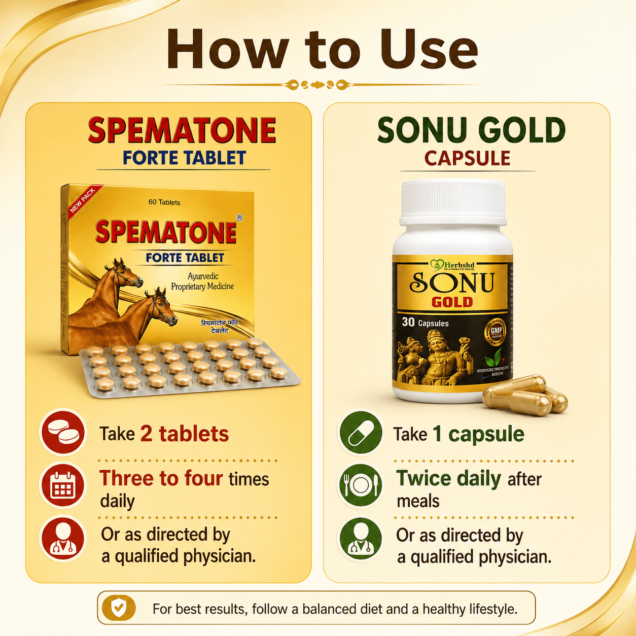 Spematone Forte Tablet & Sonu Gold Capsule - HEALTH AIM PHARMACY