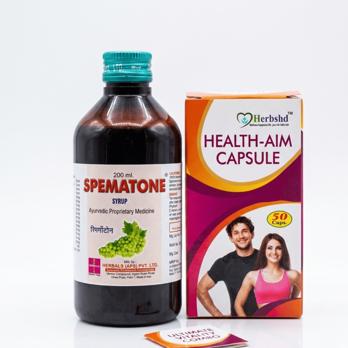 Spematone Syrup 200 ml. (Pack of 3) + Health Aim Capsule (Pack of 1) COMBO PACK - HEALTH AIM PHARMACY