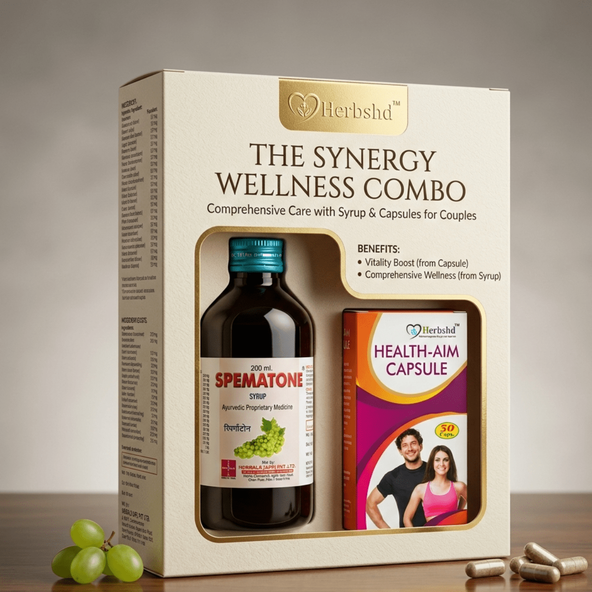 Spematone Syrup 200 ml. (Pack of 3) + Health Aim Capsule (Pack of 1) COMBO PACK - HEALTH AIM PHARMACY