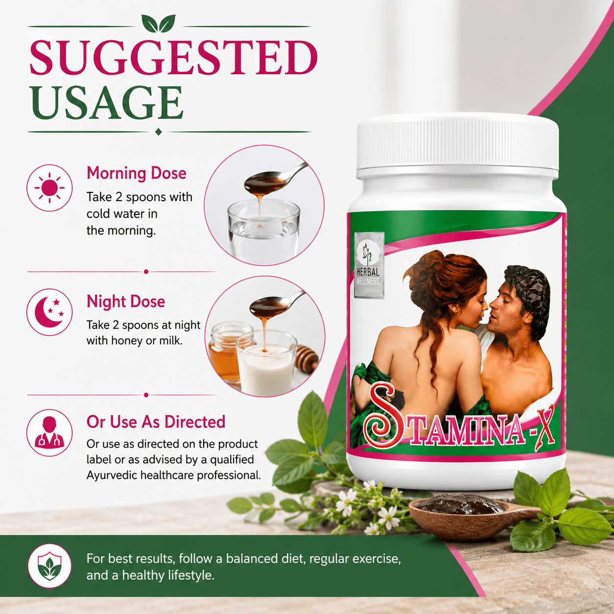 Stamina X Powder for Men 100gm. (Pack of 2) - HEALTH AIM PHARMACY
