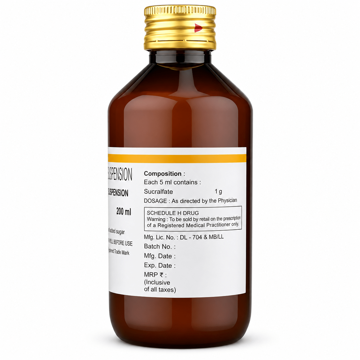 Sucral Oral Suspension 200ml - HEALTH AIM PHARMACY