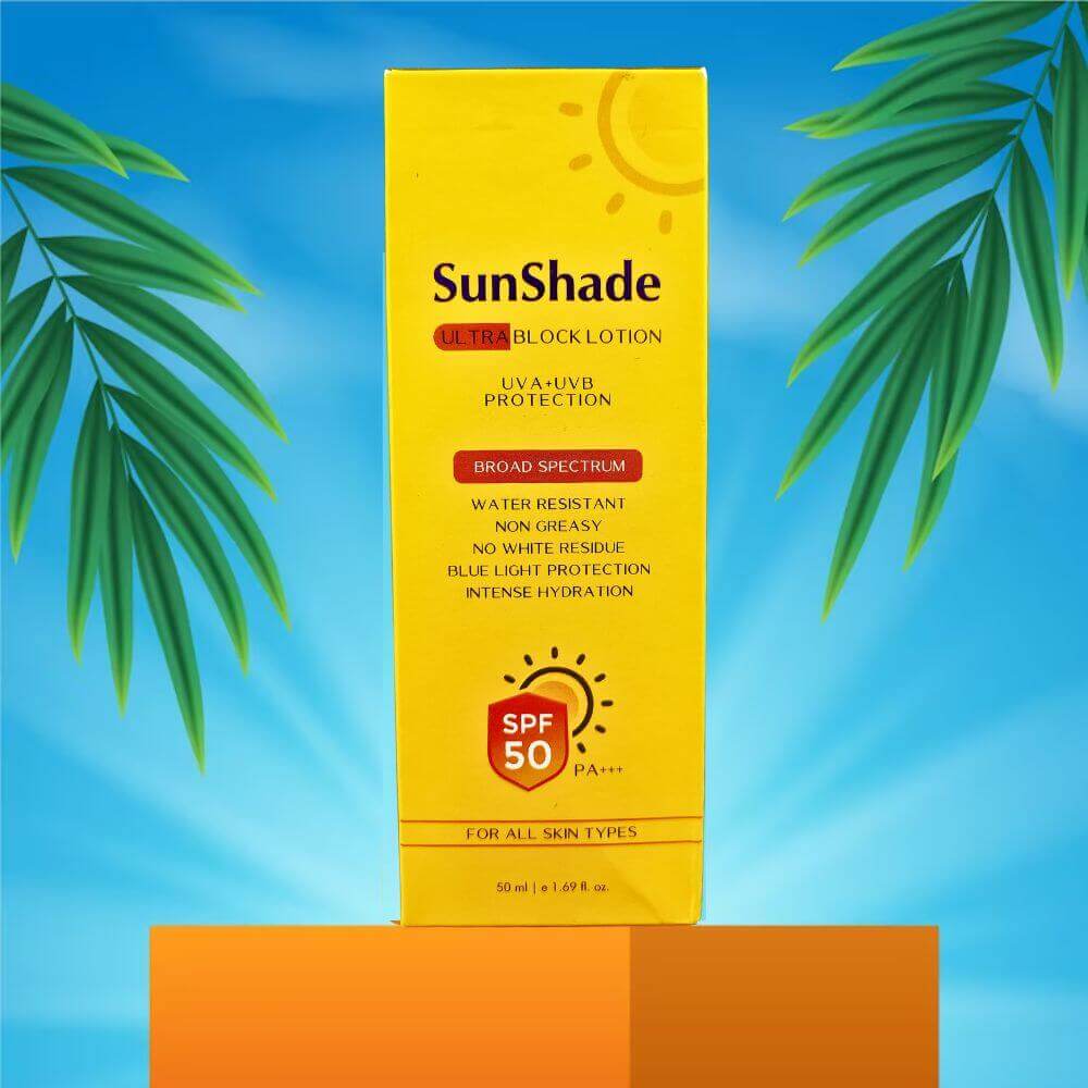 SunShade Sunscreen lotion SPF 50 PA+++ UVA/UVB Protection (50ml) (pack of 2) - HEALTH AIM PHARMACY