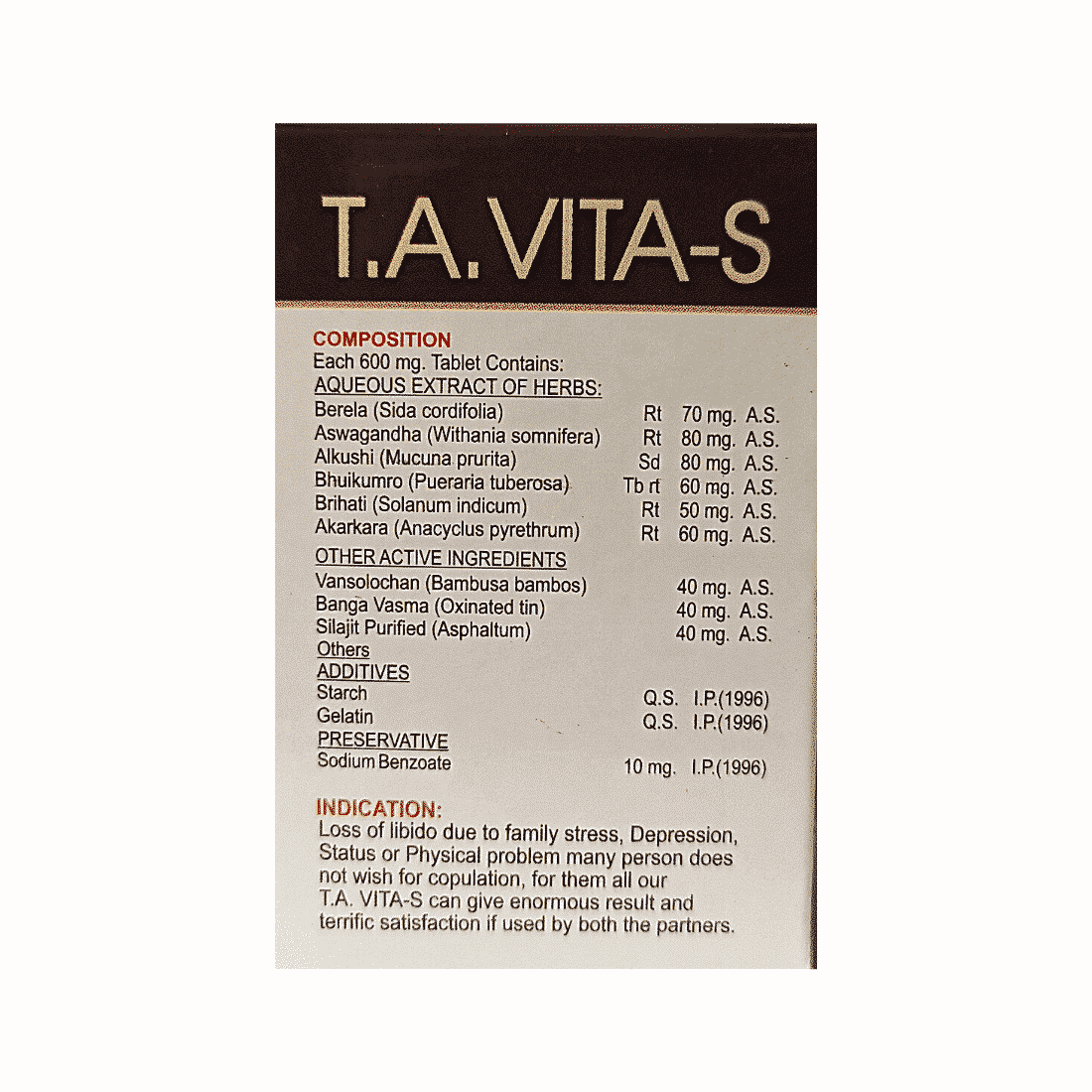 T.A VITA - S 30 TABLET (PACK OF 2) - HEALTH AIM PHARMACY