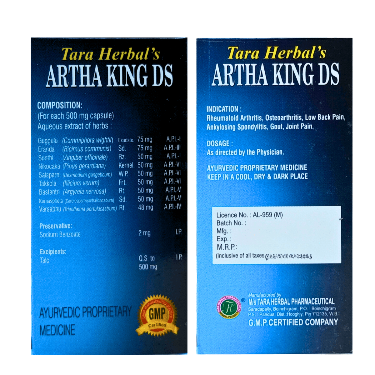 Tara Herbal Artha King Ds Capsule For Arthritis Relief 30 Caps | Pack of 2 - HEALTH AIM PHARMACY