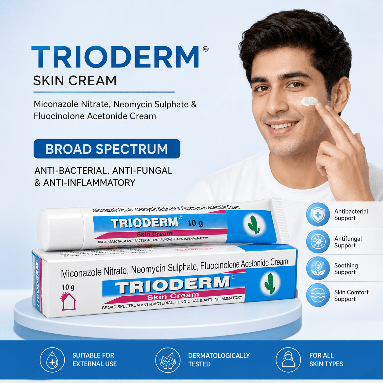 Trioderm Skin Cream 10gm (Pack Of 6) - HEALTH AIM PHARMACY