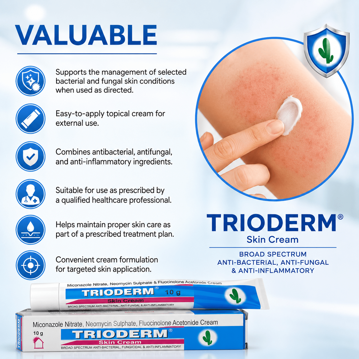 Trioderm Skin Cream 10gm (Pack Of 6) - HEALTH AIM PHARMACY