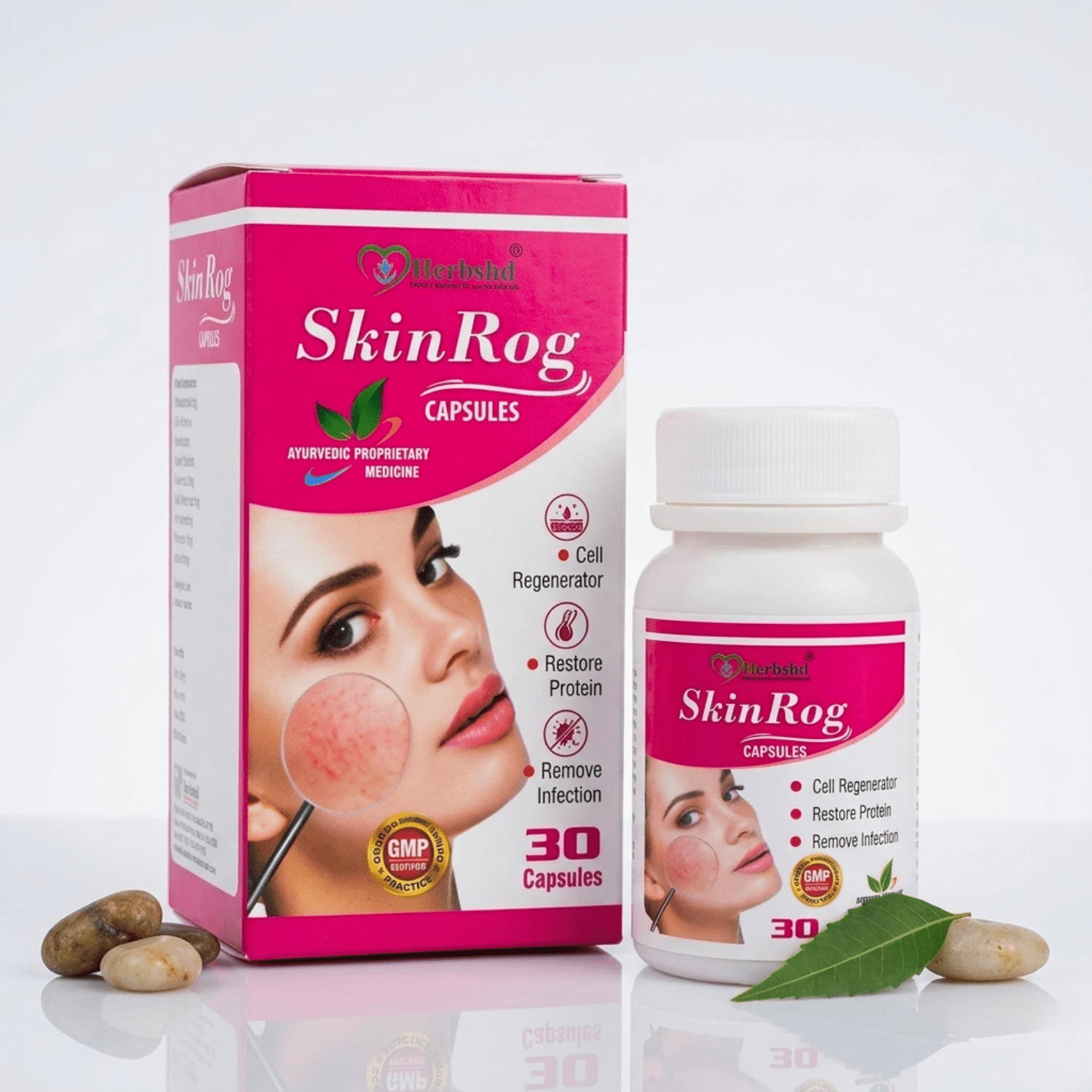 Trioderm Skin Cream 5gm (Pack of 8) & Ayurvedic Skinrog 30 Capsules | Combo Pack - HEALTH AIM PHARMACY