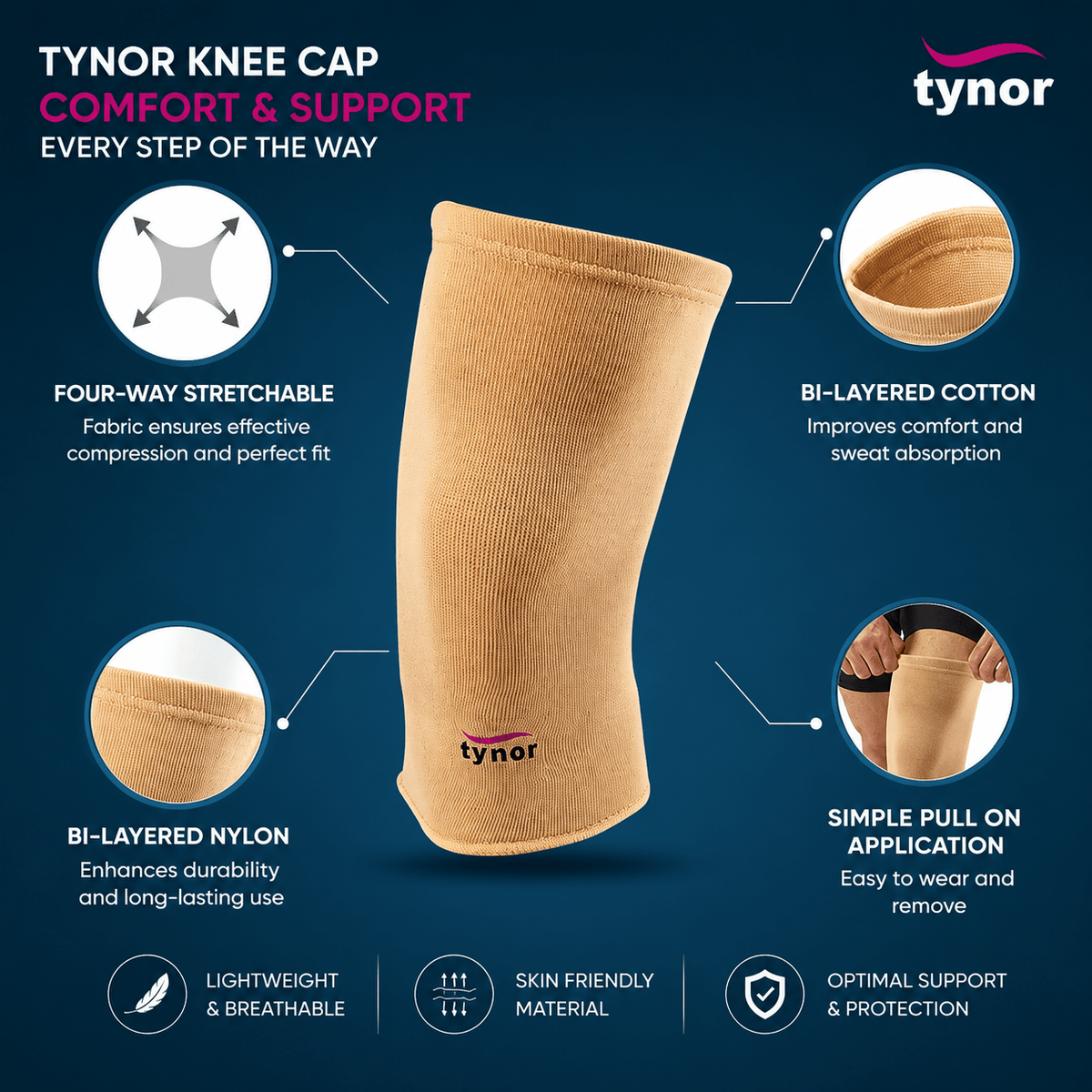 Tynor Knee Cap, 1 Pair - HEALTH AIM PHARMACY