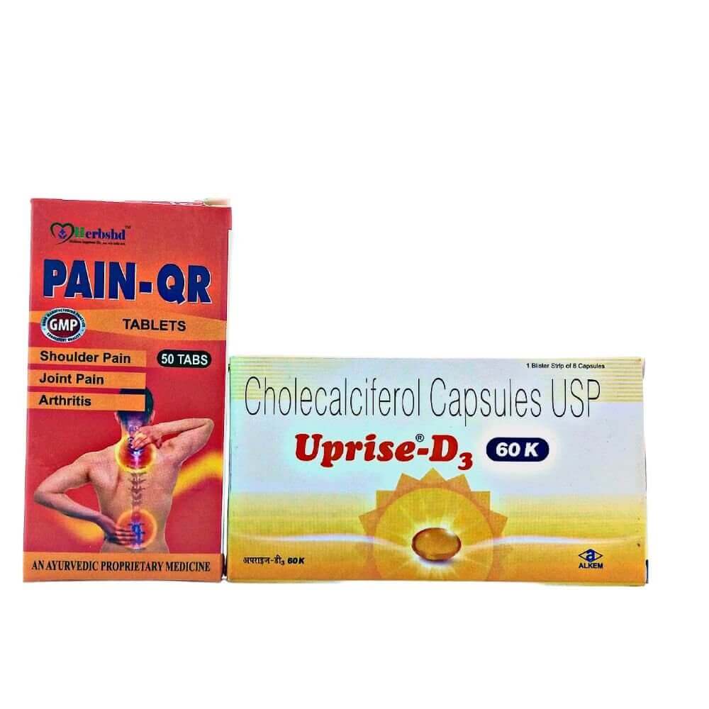 Uprise - D3 60K Capsule & Pain - QR Tabletes (combo pack) - HEALTH AIM PHARMACY