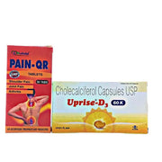 Uprise - D3 60K Capsule & Pain - QR Tabletes (combo pack) - HEALTH AIM PHARMACY
