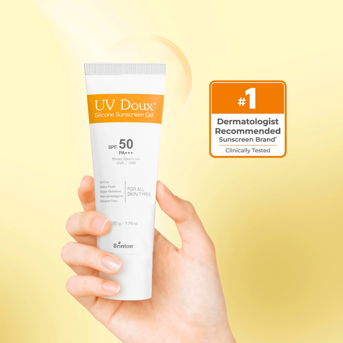UV Doux Silicone Sunscreen Gel SPF 50 PA+++ | Oil - Free, Matte Finish & Water - Resistant 100G - HEALTH AIM PHARMACY