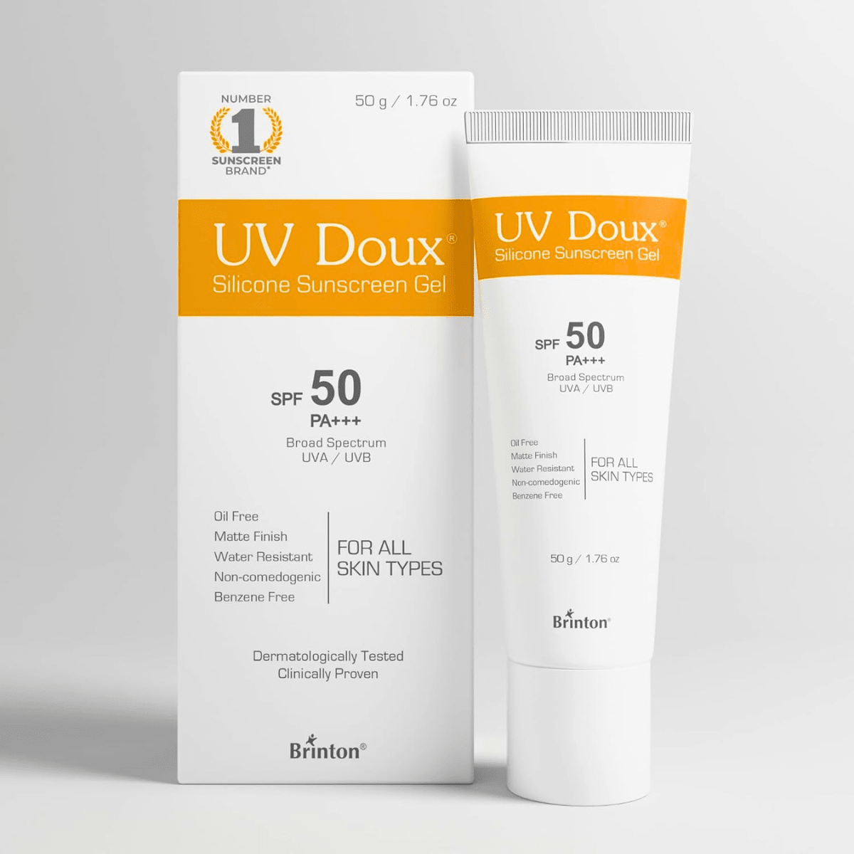 UV Doux Silicone Sunscreen Gel SPF 50 PA+++ | Oil - Free, Matte Finish & Water - Resistant 100G - HEALTH AIM PHARMACY