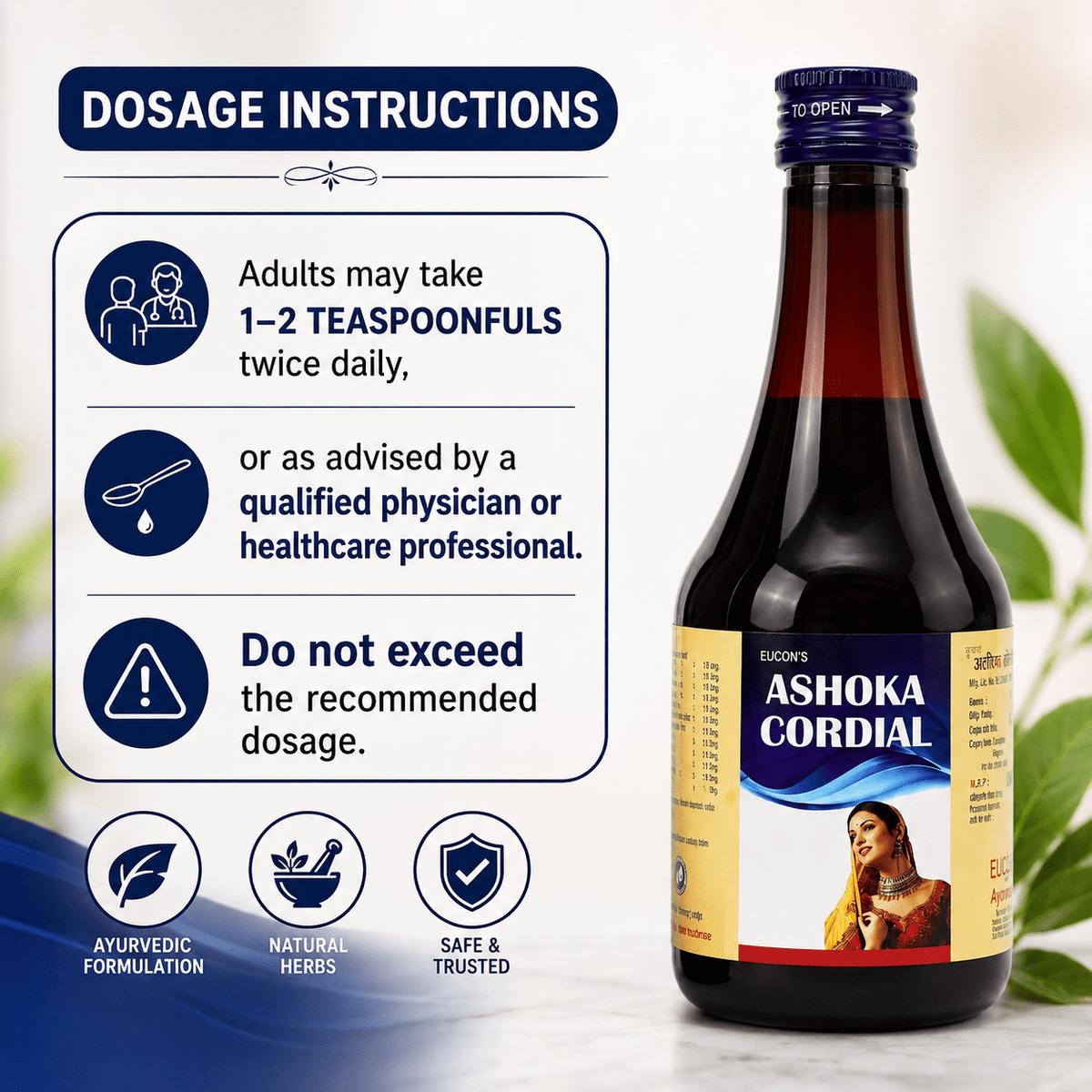 Women's Health Care Combo Pack: Ayurvedic ASHOKA Cordial Syrup & Leucon Capsule - 200ml + 30Caps - HEALTH AIM PHARMACY