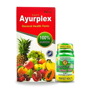 Ayurvedic Ayurplex 450ml Tonic & Perfect Health 50'Capsule