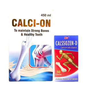 Ayurvedic CALCI-ON Syrup & CALSSOZEN-D Capsule