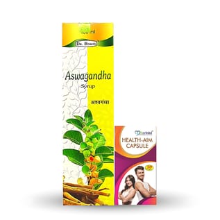 Ayurvedic Aswagandha 450ml. Syrup & Health Aim 50'Capsule